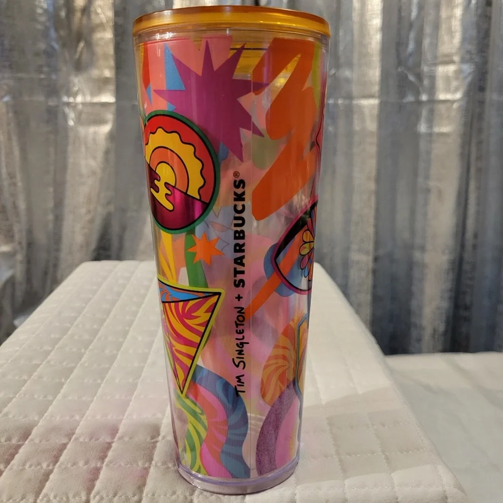 Starbucks 2023 Pride Tim Singleton Graffiti Cold Tumbler Rainbow Groovy 70s 80s